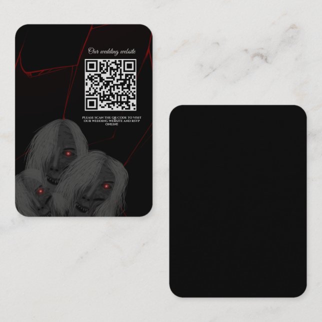 Red Lightning Ghost Gothic Black Red Dark Moody Enclosure Card (Front/Back)