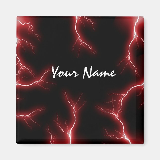 Red Lightning  Refrigerator Magnet (Front)