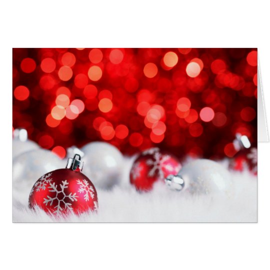 Red Lights and Snow Christmas Card