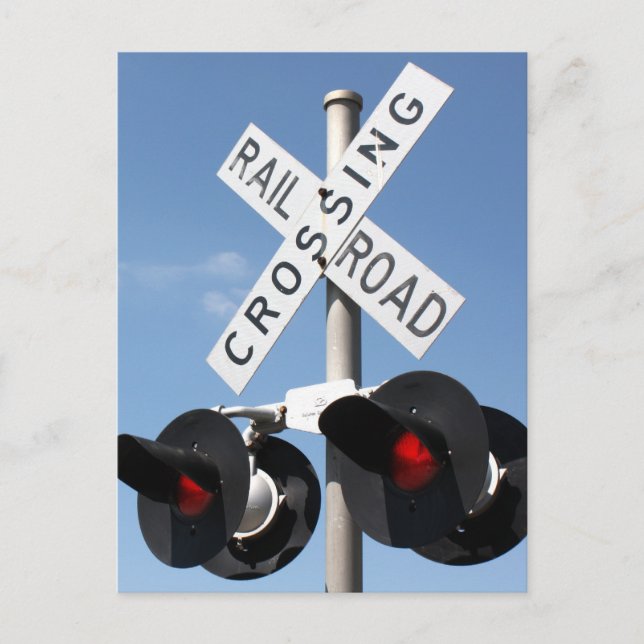 Red Lights - Railroad Crossing Sign Postcard (Front)
