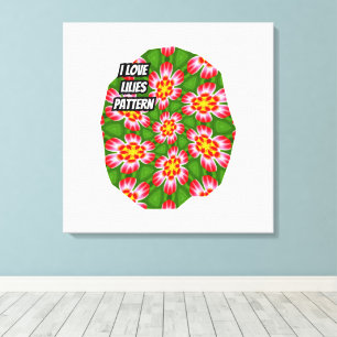Red Lilies Pattern Canvas Print