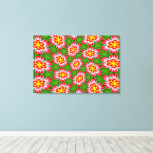 Red Lilies Pattern Canvas Print