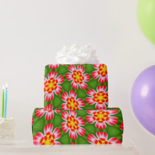 Red Lilies Pattern Wrapping Paper