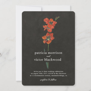 Red Lily Dutch Master Painting Wedding  Invitation