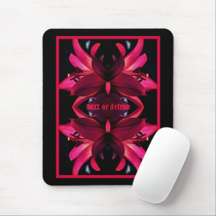 Red Lily Flower Abstract Personalised Mouse Mat