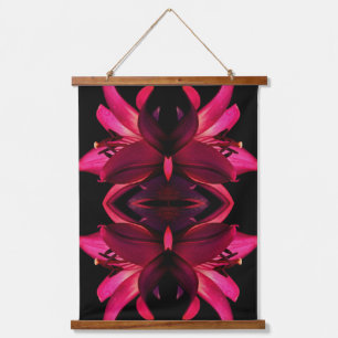 Red Lily Flower Art Abstract Hanging Tapestry