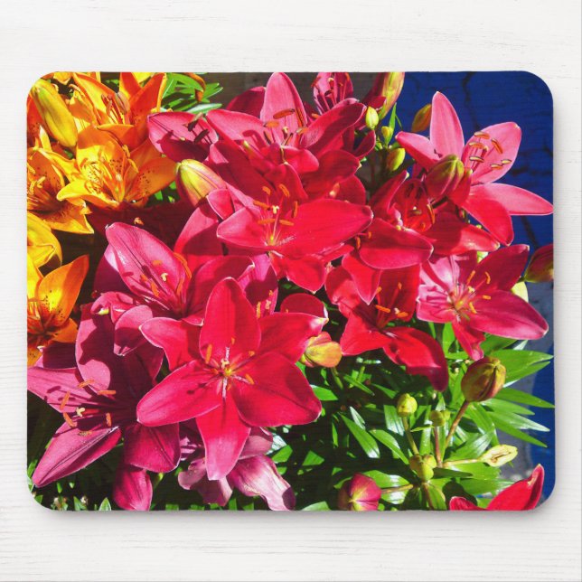 Red Lily Flower Mousepad (Front)
