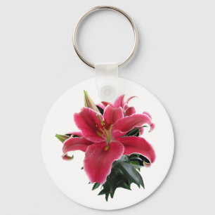 RED LILY-KEYCHAIN KEY RING
