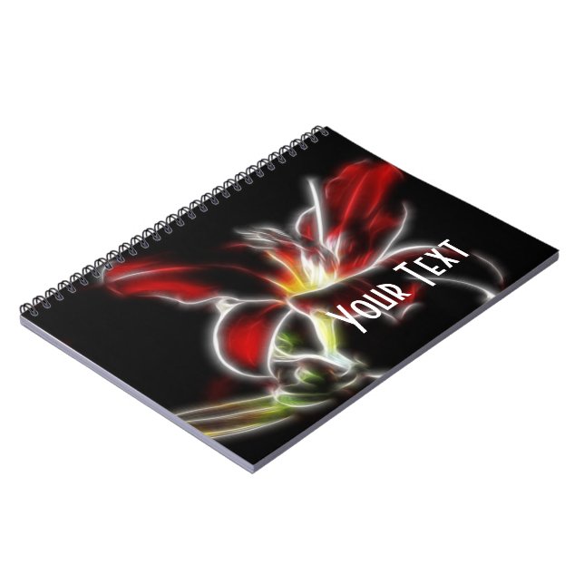 Red lily Watercolor Floral Notebook (Left Side)