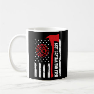 Red Line American Flag Dad Fire Captain Firefighte Coffee Mug