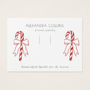 Red Line Art Candy Cane & Bow Hairclip Display