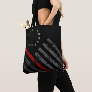Red Line Betsy Ross American Flag Tote Bag