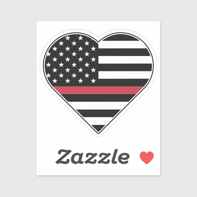 Red Line Flag Heart (Sheet)