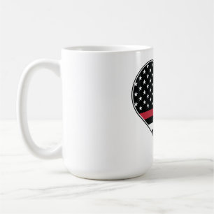 Red Line Flag Heart Coffee Mug