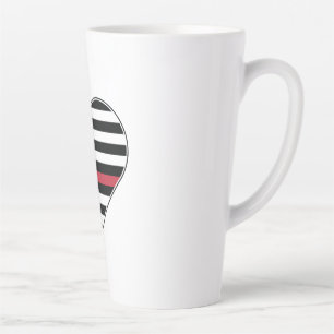 Red Line Flag Heart Latte Mug