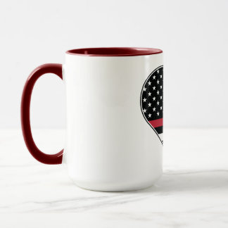 Red Line Flag Heart Mug