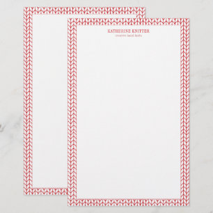 RED LINE KNIT 5.5x8.5 Business Stationery