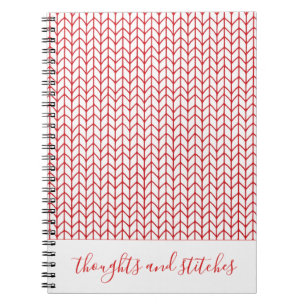 RED LINE KNIT 6.5x8.75 Spiral Notebook + Text