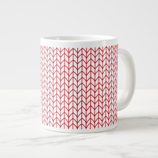 RED LINE KNIT Big White Mug (Front Right)