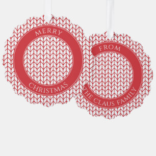 RED LINE KNIT Scalloped Paper Gift Tag Ornament II