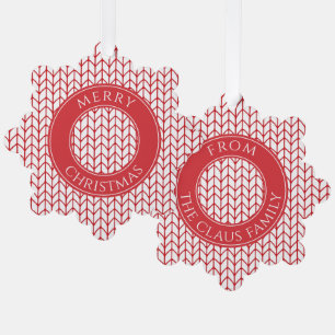 RED LINE KNIT Snowflake Paper Gift Tag Ornament II