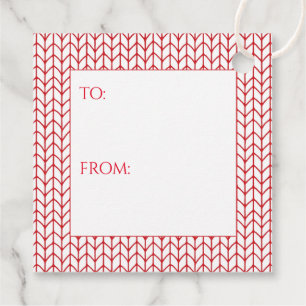 RED LINE KNIT Square Gift Tags