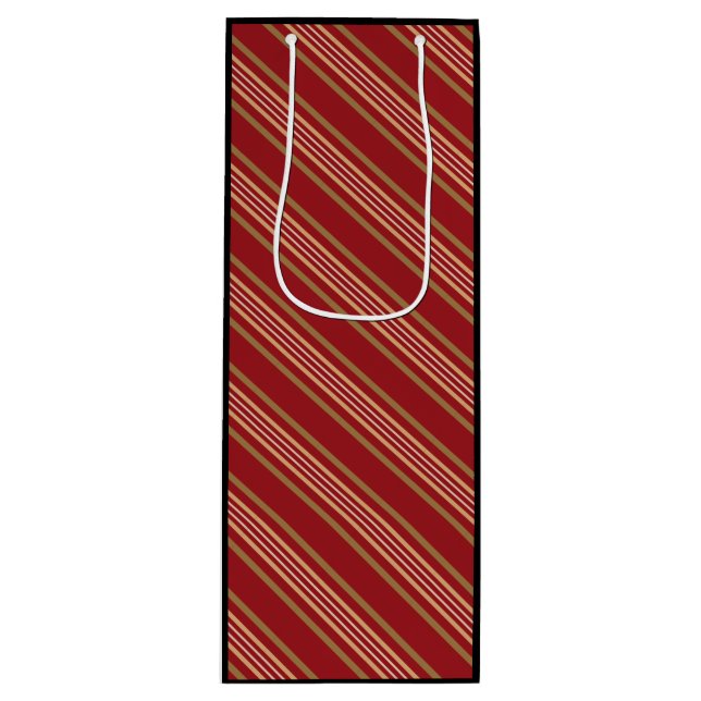 Red line pattern wine gift bag (Front)