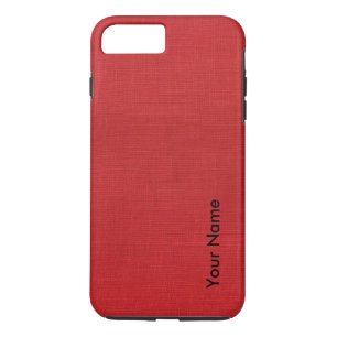 Red Linen Photo with Your Name iPhone 8 Plus/7 Plus Case