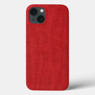Red Linen Texture Photo Background iPhone 13 Case