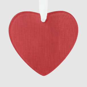 Red Linen Texture Photo Ornament