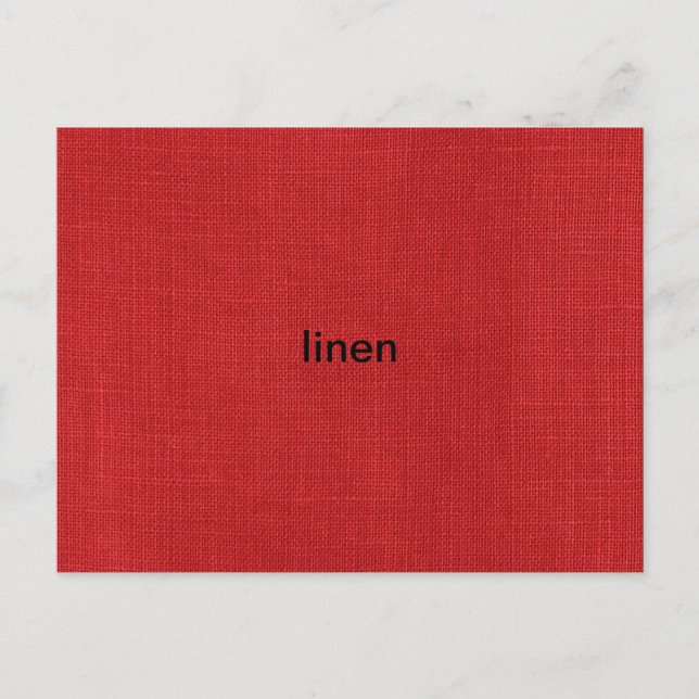 Red Linen Texture Photo Postcard (Front)