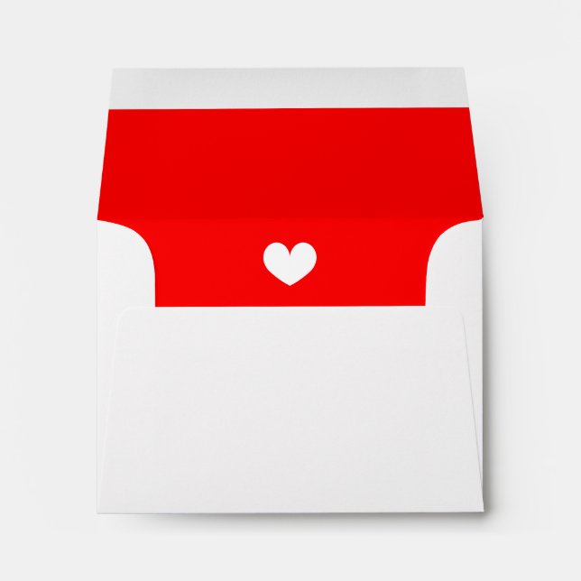 Red liner wedding envelopes with cute little heart (Back (Bottom))