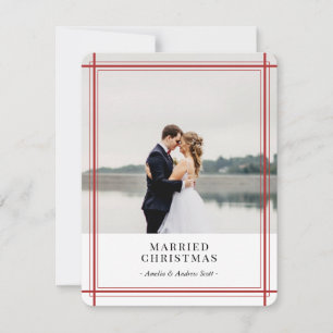 Red Lines Modern Holiday Card