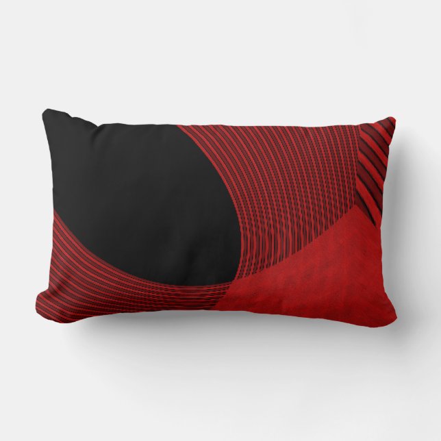 Red Lines Modern Throw Pillow (Front)