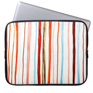 Red Lines Pattern. Horizontal Stroke Illustration. Laptop Sleeve