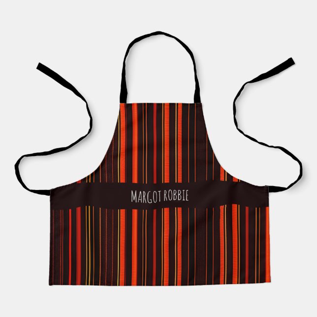 Red lines vertical different shade Minimal Pattern Apron (Front)