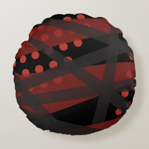 Red Lines with Dots Throw Pillow