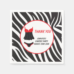 Red Lingerie Party Thank You Napkin
