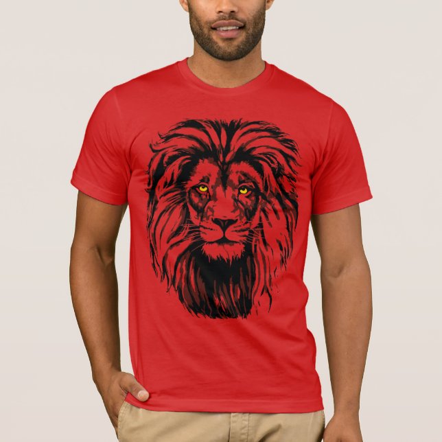 Red Lion T-Shirt | Colourful Lion Drawing (Front)