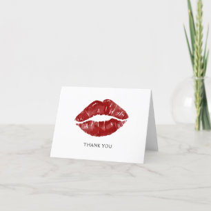 Red Lip Blank Thank You Card
