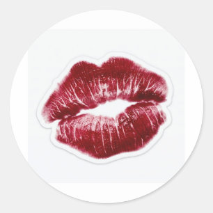 Red Lip Kiss Mark Baddie Aesthetic Sticker