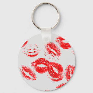 Red Lip Prints Key Ring