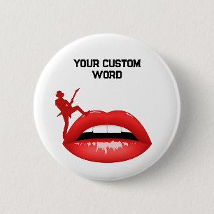 Red Lips and Guitarist Button Patches