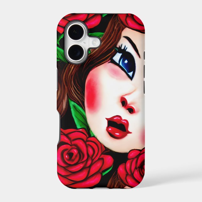 Red Lips and Red Roses Pattern (Back)