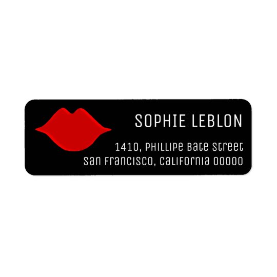 red lips beauty salon nice / stylish black return address label