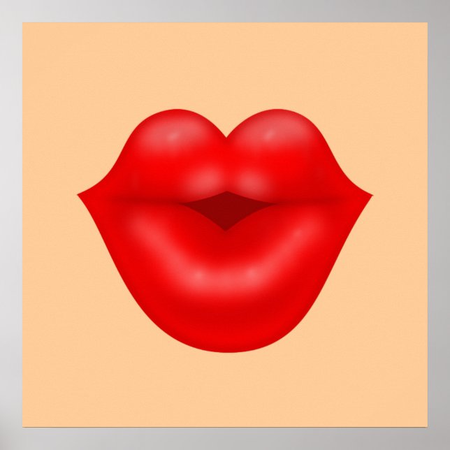 Red lips big kiss poster (Front)