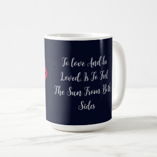 Red Lips Biting a Stylish Golden Chain Coffee Mug