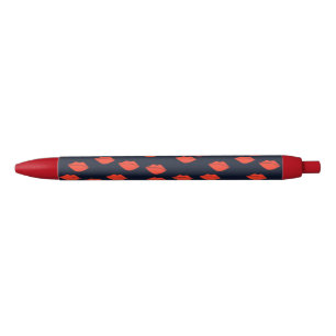 Red Lips Black Ink Pen