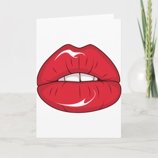Red Lips Card Zazzle.co.uk
