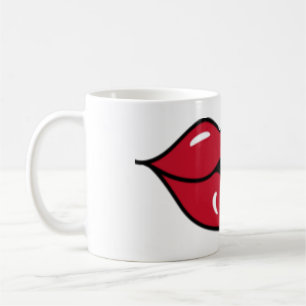 Red lips ceramic coffee mug for sassy sips"